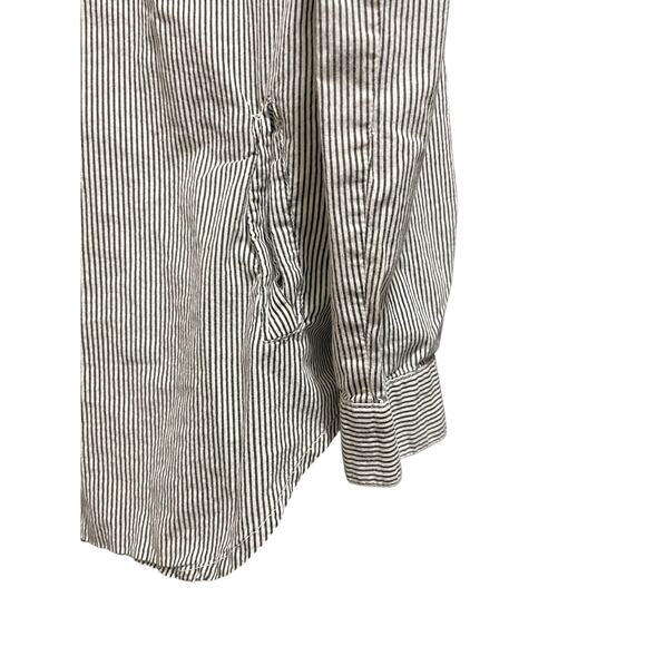 Prototype New York Black White Pin Strip Long Sleeve Blouse Size Small - Picture 6 of 7